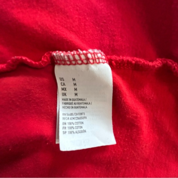 American Eagle Classic Fit Men's Red Short Sleeve T-Shirt Size Medium - Picture 6 of 6